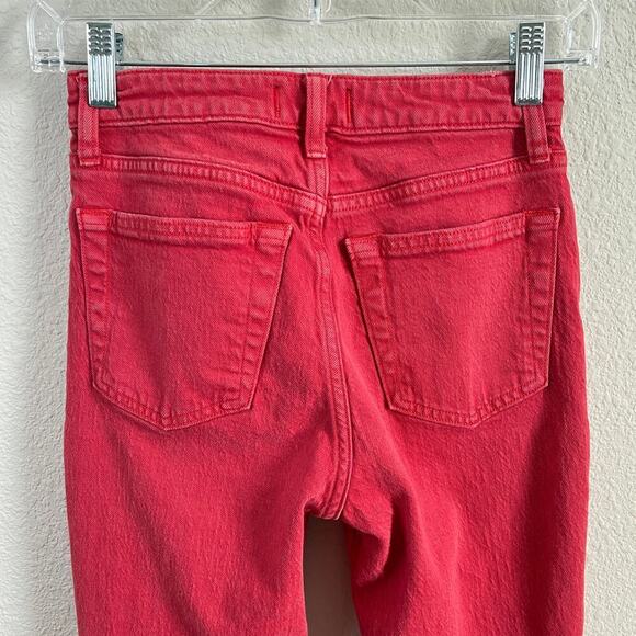 Abercrombie & Fitch Simone Red Jeans Women's 24/00 High Rise Ankle Straight - Picture 4 of 6